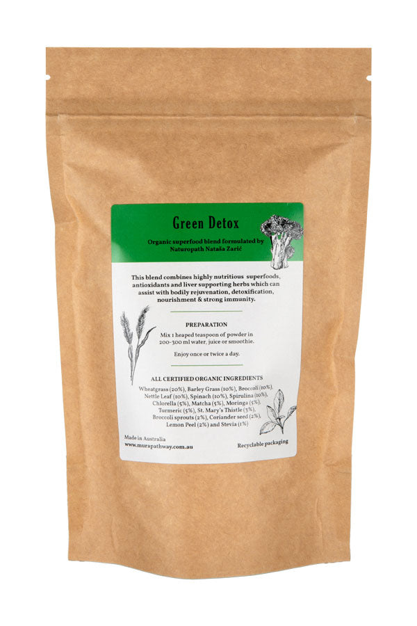 Organic Super Greens Powder Back of Packet
